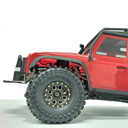 RC TRX4M Tires Set,1.0 Inch Beadlock Wheel Rim & Wheels Tires for 1/18 1/24 Trx4m Axial SCX24 FMS FCX24 RC Crawler Car,4PCS (1.0 Inches) Wheel Rim & Wheels Tires (Aluminum Alloy-A)
