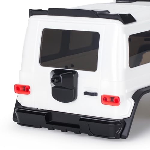 Hard Body Shell for Axial SCX30 1/30 RC Crawler ABS Plastic Body Cover with Light Bucket & Spare Tire Mount Direct Fit Replacement DIY Upgrade (White) - color: White