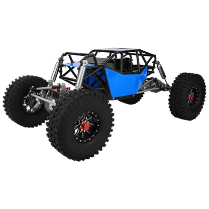 Metal DIY 330mm Wheelbase Rock Buggy Frame Chassis Crawler with VP Element Enduro Portal Axle Nylon Tube Roll Cage for 1/10 RC Crawler Axial SCX10 II Upgrades (Blue) - color: Blue