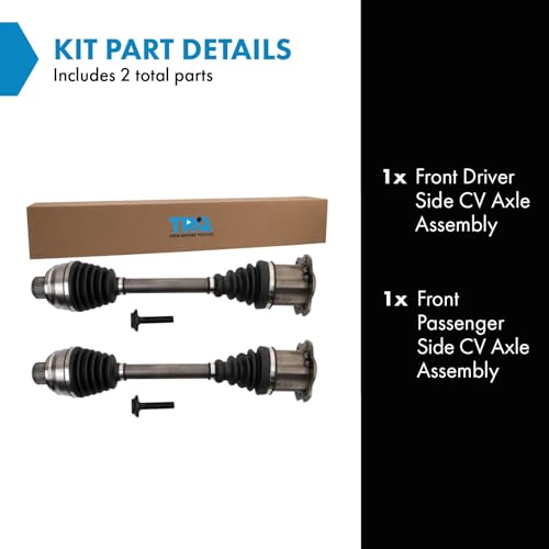 TRQ Front Driver and Passenger Side CV Axle Assembly Set for 2009-2017 Audi Q5 2011-2017 A8 Quattro 2012-2018 A6 Quattro 2012-2017 A7 2013-2018 S6 2013-2017 S8 2014-2017 RS7 2014-2017 SQ5 - style: CSA32705