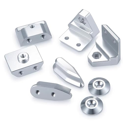 RC Cars Crawler Parts Compatible with Limitless 1/7 RC All-Road RC Crawler Car Upgrade Parts Metal Tail Fins RC Car Tail Wing Mount Set(Silver) - size: Silver
