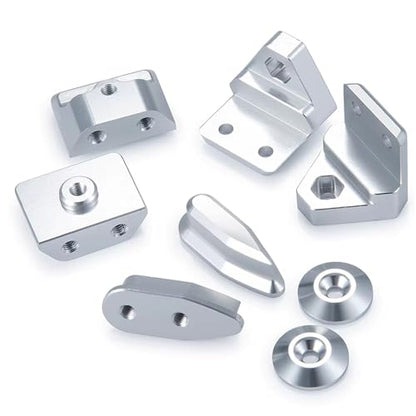 RC Cars Crawler Parts Compatible with Limitless 1/7 RC All-Road RC Crawler Car Upgrade Parts Metal Tail Fins RC Car Tail Wing Mount Set(Silver) - size: Silver