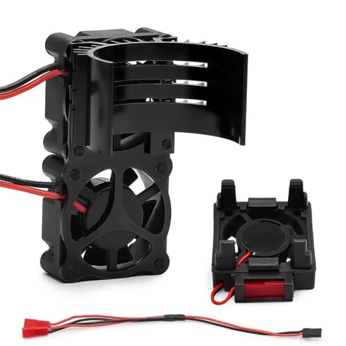 ESC/Motor Cooling Fan Heatsink Set RC Parts for TRAXXAS VXL-3S Slash/Rally/Bandit/Stampede 2WD 4WD RC Car (Black) - color: Black
