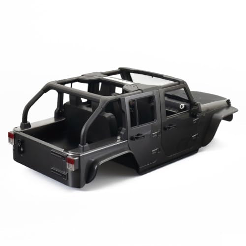 1/10 RC Jeep Wrangler Convertible Hard Shell Kit, for 1/10 RC Crawler TRX4 Axial SCX10 90046 90027 313 Wheelbase Shell Modification Accessories (Titanium Gray) - color: Dark Gray