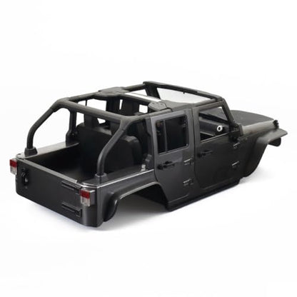 1/10 RC Jeep Wrangler Convertible Hard Shell Kit, for 1/10 RC Crawler TRX4 Axial SCX10 90046 90027 313 Wheelbase Shell Modification Accessories (Titanium Gray) - color: Dark Gray