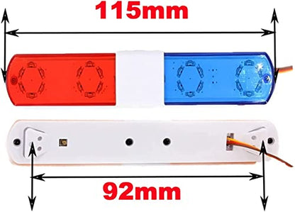 RC Car Alarming Light,WONFAST Multi-Function LED Police Night Light Bar Flash Lamp Compatible with 1/8 1/10 1/12 RC Model Car for HSP TRX4 Tamiya CC01 Axial SCX10(115mm-Red/Blue) - color: 115mm-Red/Blue