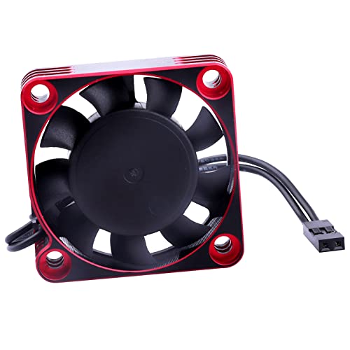 RC Motor Cooling Fan 40x40mm 16000RPM 540 550 Motor ESC Heatsink Brushless Cooling Fans for 1/10 1/8 RC Car (Black & Red) - color: Black & Red