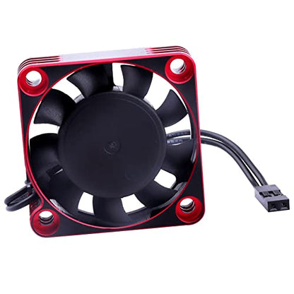 RC Motor Cooling Fan 40x40mm 16000RPM 540 550 Motor ESC Heatsink Brushless Cooling Fans for 1/10 1/8 RC Car (Black & Red) - color: Black & Red