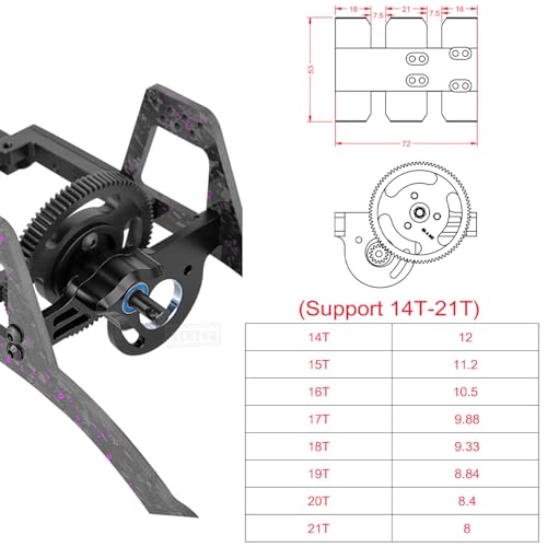 RC Carbon Fiber Upgardes Parts LCG Chassis Kit for 1/10 SCX10 SCX10 II Capra 1.9 UTB and Other DIY Builds RC Crawler,Front Mounted Transmission LCG Chassis Kit,Colour - color: Colour（for 1/10)
