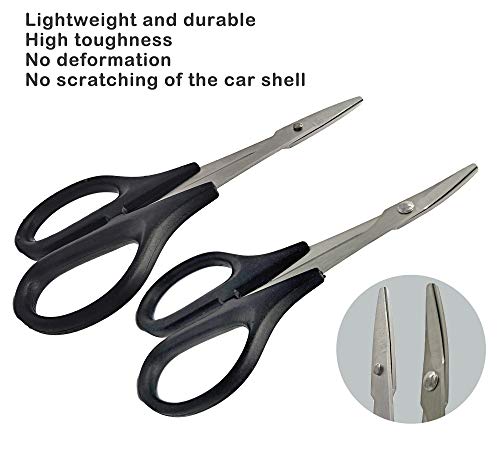 Steel RC Body Reamer and Curved & Straight Scissors for RC Car Bodyshell | 0-14mm RC Body Reamer Hole Puncher with Sleeve and 2PCS Scissors for RC Car Body Shell Mounting Lexan Plastic Trimming Tools