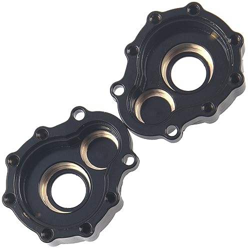 1Pair ShareGoo Brass Steering Knuckle Portal Cover Steering Carrier Counterweight Compatible with Traxxas TRX4 1/10 RC Crawler Car (Black)
