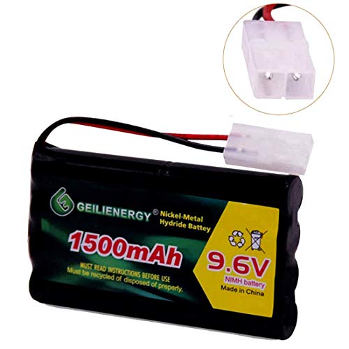 9.6V 1500mAh Rechargeable NiMH RC Battery with Tamiya Connector Compatible with RC Car RC Truck RC Airplane RC Boat Traxxas LOSI Associated HPI Kyosho Tamiya Quadcopter Drone Hobby (1 Pack) - color: 9.6V 1500 MAH Battery (1 PACK)