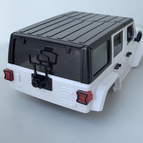 6.10inch/155mm Wheelbase Plastic Texture Hardtop Body Shell Kit Replacement Part for 1:18 RC Car Crawler Car for TRX4M Bronco Defender AX8560 Chassis Upgrade Accessories (White) - color: White