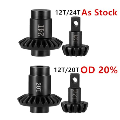 12/20T Overdrive Steel Axle Gear Set for 1/24 FMS FCX24 FCX18 | RC Crawler Upgrade Parts - size: 12/20T