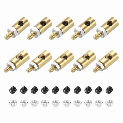 MECCANIXITY Linkage Stoppers Connecting Servo Arm, Push Rod with Nut and Screw for RC Airplane, D4x2.1mm D5x3mm 10 Pcs - size: D4x2.1mm; D5x3mm