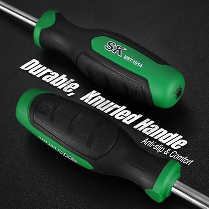 SK 7-Piece Metric Nut Driver Set, 5-11 mm, 3-Inch Deep Long Solid Shaft | Heat-Treated Chrome Plating Shaft,Premium CR-V Steel, SureGrip Handle - size: Metric