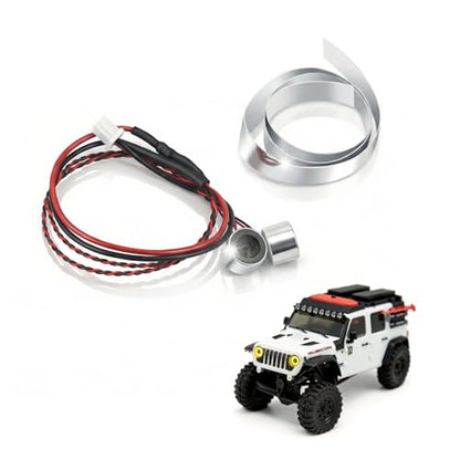 RC Car LED Head Lights Bar for Axial SCX30 1/30 Jeep Wrangler, 7-Light Roof Light Kit with Wiring Harness (Angel Eye Light-Yellow) - color: Angel Eye Light-Yellow