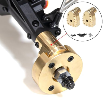 2pcs Brass Rear Drive Axle Mount, C Hub Carrier Steering Knuckle Arm Base for Axial 1/8 AXP8 GILAMON 2.2 4X4 RTR Trail Buggy Upgrades Accessories