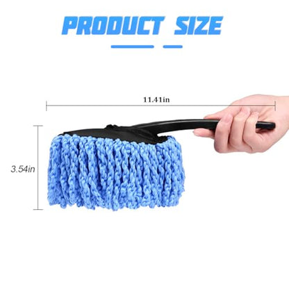 Osilly Car Dash Duster Brush, Soft Microfiber Multi-Functional No-Scratch Vehicle Dashboard Cleaning Brush with Handle, Automotive Detailing Cleaning Kit, Universal for SUV Automobile Truck (Blue) - color: Blue, size: 1 PC