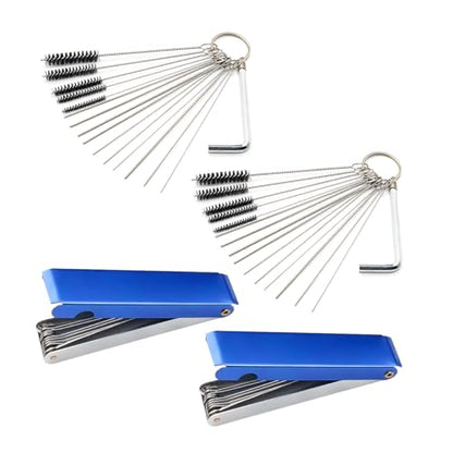 Zpana 32PCS Car Carburetors Carbon Dirt Jet Remove Cleaner, 20 Cleaning Needles 10 Cleaning Brushes 2 Wrench Kit, Automotive Carburetor Cleaning Kit, Universal for Vehicles