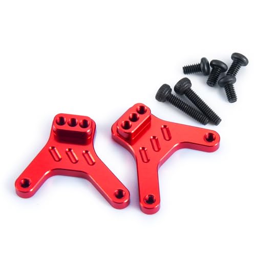 2PCS RC Aluminum Alloy Rear Shock Mount Shock Tower, Red | For Kyosho Mini Z 4x4 1/18 Scale Jimny 1/24 Scale Wrangler - color: Red
