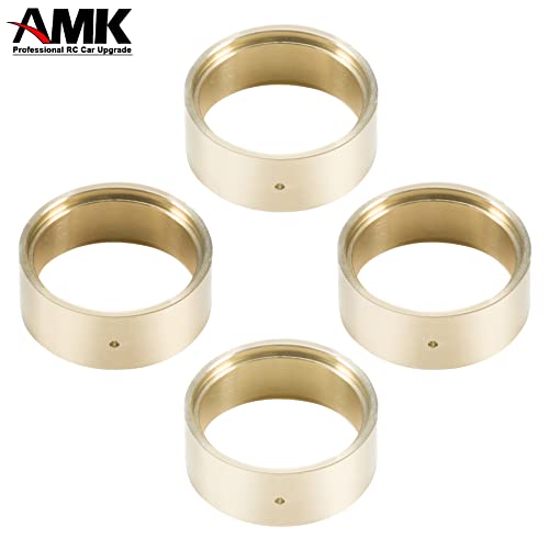 4Pcs SCX24 Brass Wheel Weights 1.0 Beadlock Wheels Bead Lock Rings for 1/24 RC Crawler Car TRX4M Updates 1/18 Scale Accessories