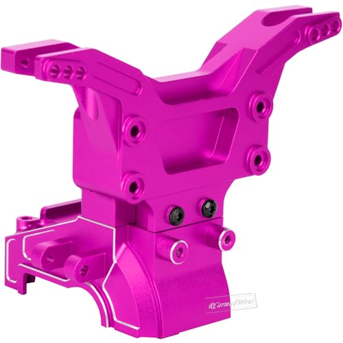RC Transmission Case Upgrades Part for 1/10 Kraton 4x4 4S V2 BLX,Outcast 4x4 4S V2 BLX,Alloy Aluminium Front Rear Transmission Case Gearbox Case,Pink - color: Pink-front&rear
