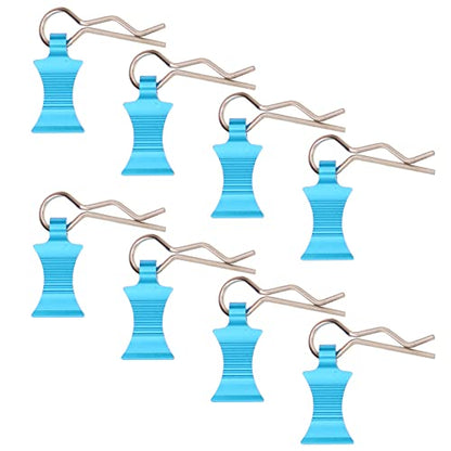 8PCS Car Body Clips Pins, Body Shell Clip Pin, Metal Body Clips Pins with Pull Tabs Compatible With 1/8 1/10 1/12 Traxxas Axial Redcat Arrma Losi Tamiya HPI HSP SCX10 TRX4 SCX10 RC Car(Blue)