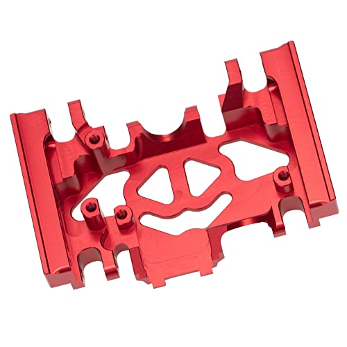 Aluminum Alloy Gearbox Mount Base Chassis Skid Plate Compatible with 1/10 Traxxas TRX4 TRX-4 82056-4 Defender Bronco Blazer G500 RC Car Upgrade Parts (Red)