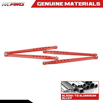 RCAWD Lower Suspension Links Set 4pcs for RedCat 1/10 Everest Gen7 Pro/Sport RC Crawler Links Rod Aluminum Linkage Rod Arm Set Upgrade Part Red - color: Red