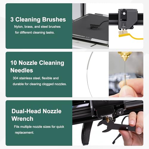 38Pcs 3D Printer Tools Kit with Storage Case, 3D Printer Accessories - Scrapers, Files, Brushes, Tweezers, Nozzle Cleaner, Wire Cutter, Craft Knife, Wrench, for 3D Printing Cleaning, Finishing - style: 3D Printing Kit