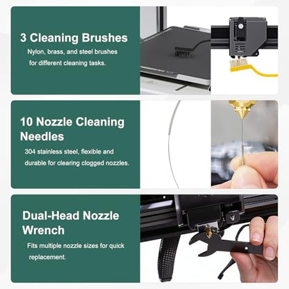 38Pcs 3D Printer Tools Kit with Storage Case, 3D Printer Accessories - Scrapers, Files, Brushes, Tweezers, Nozzle Cleaner, Wire Cutter, Craft Knife, Wrench, for 3D Printing Cleaning, Finishing - style: 3D Printing Kit