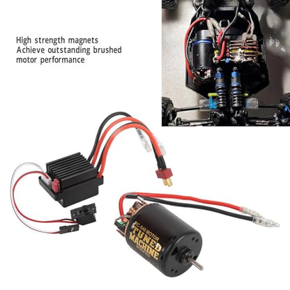 RC Brush Motor ESC Combo, 540 13T Brushed Motor with T Plug for Axial SCX10 90046, Gen 8 1/10 RC Car, High Strength Magnets - size: 13T