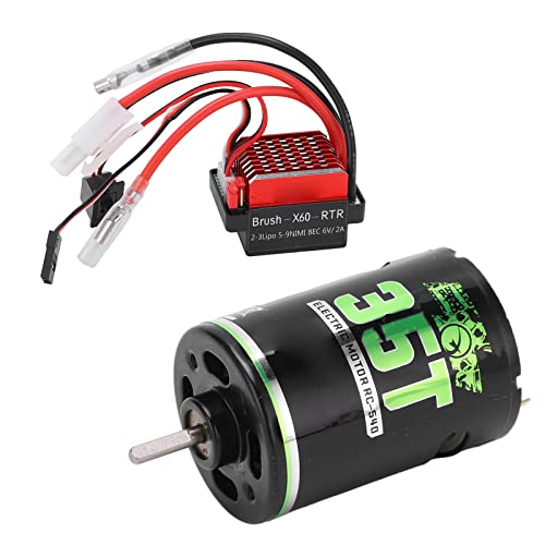 RC Brushed Motor,High Torque Low Noise Dual Mode 540 Motor 360A ESC for 1/10 Scale Off-Road Trucks SUVs Crawlers - size: 35T