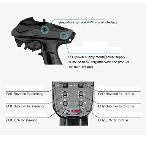 Dumborc X6 Rc Transmitter with P6F Receiver 2.4Ghz Radio 6 Channel Remote Control for All Terrains Vehicle Off-Road Crawler for Traxxas