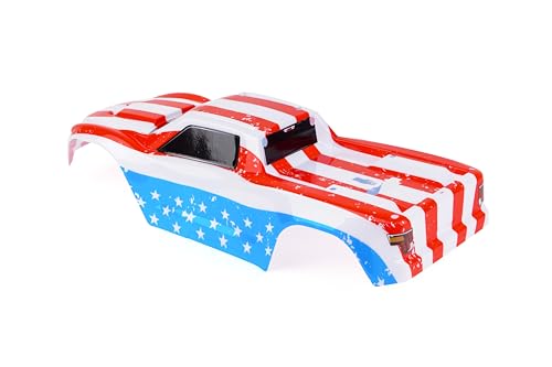 Musbeler Custom Body Compatible for V2 Maxx WideMaxx 1/10 4X4 4WD Truck Shell Cover (USA Flag) - color: Usa Flag