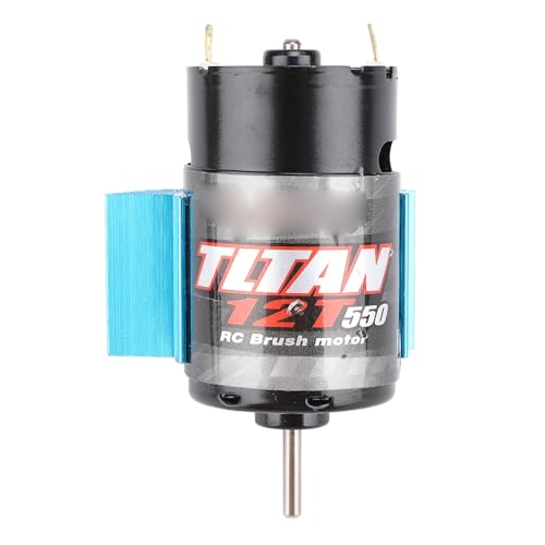 Alomejor 550 RC Car Motor, Brushed Motor with Cooling Fan and Heat Sink, for Axial SCX10 HPI JL 90046 Slash 1:10 RC Crawler (12T) - size: 12T