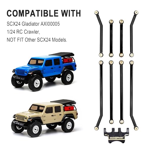 Hobbypark Aluminum High Clearance Links Set & Brass Link Mounts for Axial SCX24 Gladiator 1/24 Crawler Car Upgrade Parts