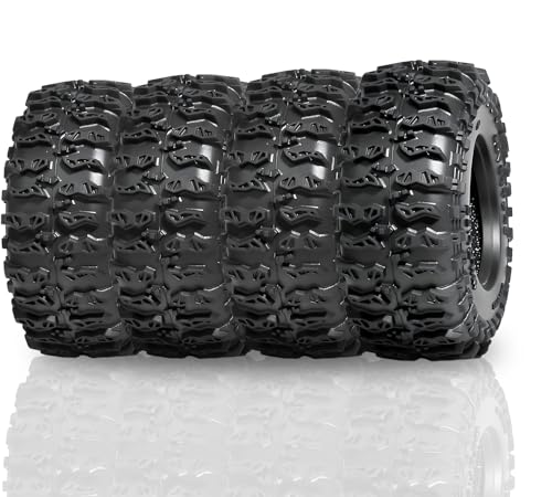 1.3 Tires - 64x26mm Rock Crawling Tire for 1/18 1/24 TRX4M SCX24 | Soft Sticky Rubber Tryes with Foam Insert Fit AX24 TRX4M Axial SCX24 FCX24 Ultimate CR-18P EVO XC-1 RTR 1/18 1/24 RC Crawler