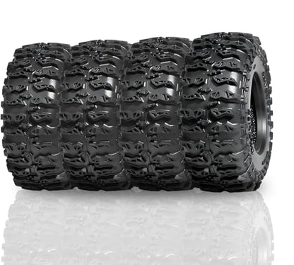 1.3 Tires - 64x26mm Rock Crawling Tire for 1/18 1/24 TRX4M SCX24 | Soft Sticky Rubber Tryes with Foam Insert Fit AX24 TRX4M Axial SCX24 FCX24 Ultimate CR-18P EVO XC-1 RTR 1/18 1/24 RC Crawler