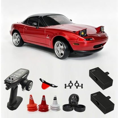 1/18 RC Drift Car Remote Control Miata with 2 Batteries(Red) - color: Miata Red With 2 Batteries