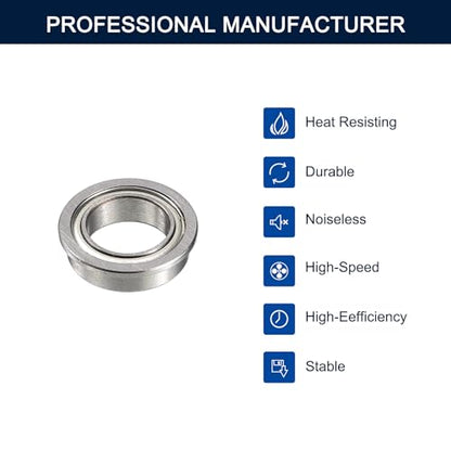 MF63ZZ Flanged Ball Bearing, ID 3mm x OD 6mm x Width 2.5mm Miniature Bearings, Double Metal Shielded Deep Groove Bearings, Pre-Lubricated (GCr15) Chrome Steel 10pcs - size: MF63ZZ 3mmx6mmx2.5mm