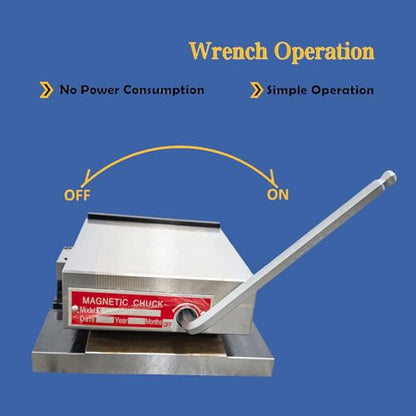 6x6 Inch Magnetic Sine Plate Rectangular Magnetic Chuck Fine Pole Permanent Magnet Sucker with 0-45 Degree Dip Angle for Grinding Milling Machine Lathe