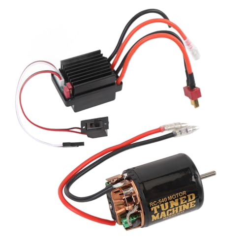 RC Brush Motor ESC, Brushed Motor ESC Combo Brush Cable T Plug 540 Brushed Motor for Axial SCX10 90046 for Redcat Gen 8 1/10 RC Car (21T) - size: 21T