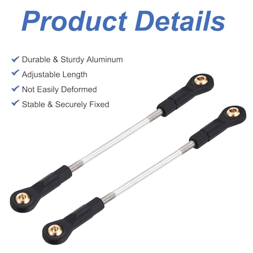 MECCANIXITY 2Pcs Adjustable Turnbuckles Camber Links, 94-104mm Turnbuckle Rod Steering Servo Linkage with M3 Ball Head Rod Ends for RC Car Replace Parts DIY - size: 94-104mm
