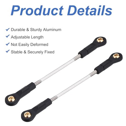 MECCANIXITY 2Pcs Adjustable Turnbuckles Camber Links, 94-104mm Turnbuckle Rod Steering Servo Linkage with M3 Ball Head Rod Ends for RC Car Replace Parts DIY - size: 94-104mm