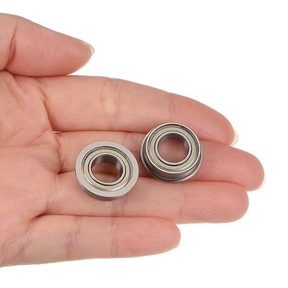 uxcell F689ZZ Flanged Ball Bearing 9x17x5mm Double Shielded Chrome Steel Flange Bearings, 4pcs - size: 9x17x5mm