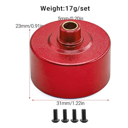 Yiju Differential Case Housing RC Aluminum Alloy Differential Carrier Metal Upgrade Lightweight Construction Replacement Part Suitable for Remote Control C, Red