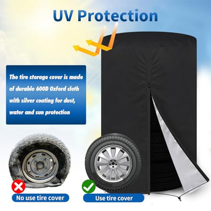 KALINCO Tire Cover, Waterproof Tire Storage Bag, Dust-Proof Seasonal Tire Cover, Fits up to Diameter 28" Tires, 2 Pack - size: Fits up to 28" Tires