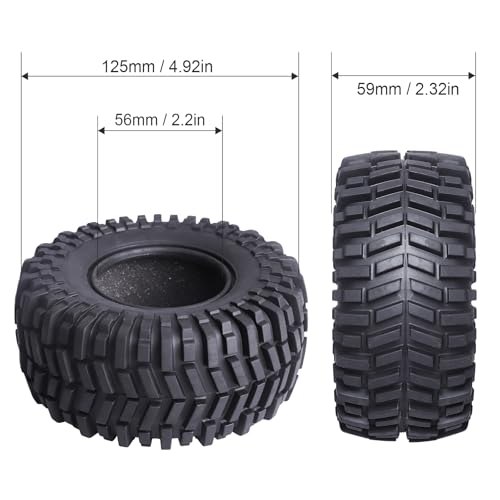 Hobbypark 2.2 Crawler Tires fit 2.2 Beadlock Wheel Rims for Traxxas TRX4 Axial SCX10 II AX10 Wraith D90 with Foam Inserts (4-Pack)